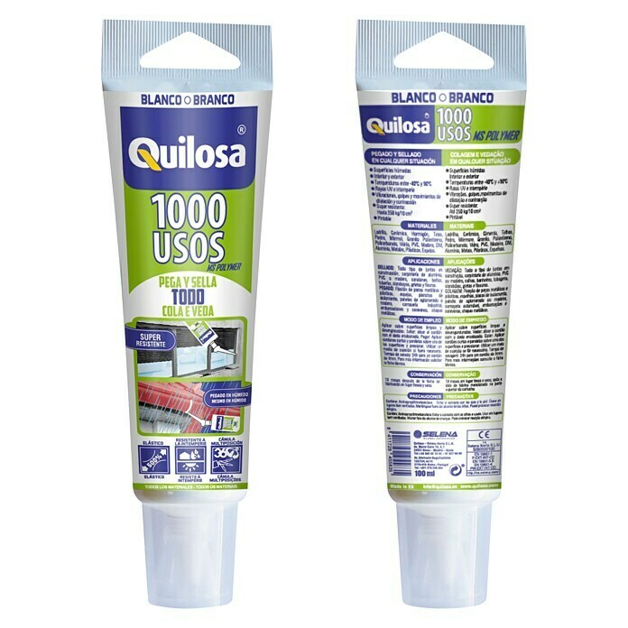 Quilosa Sellador elástico 1000 usos (Blanco, Contenido: 100 ml)