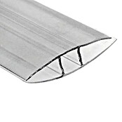 Perfil en H para placas de policarbonato 6 mm (3 m x 63 mm x 6,9 mm, Policarbonato, Transparente)