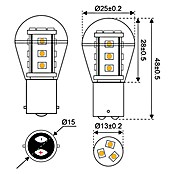 Talamex LED-Leuchtmittel für Boote (1,6 W, 10 V - 30 V, Sockel: BA15D, Lichtfarbe: Warmweiß, A+)