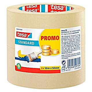 Tesa Pack cintas de enmascarar Standard Promo (2 ud., 50 m x 50 mm)