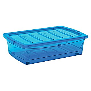 Keter Unterbett-Rollenbox Spinning L (L x B x H: 58,5 x 39 x 16 cm, Plastik, Blau)