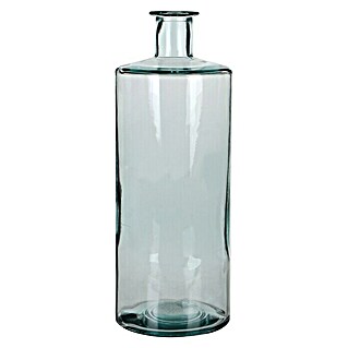 Jarrón de vidrio redondo Guan (Ø x Al: 15 x 40 cm, Transparente)