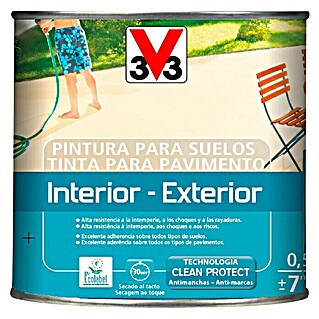 V33 Pintura para suelos Interior-Exterior (Blanco, 2,5 l, Satinado)
