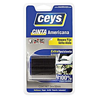Ceys Cinta adhesiva americana (Negro, 5 m x 50 mm)