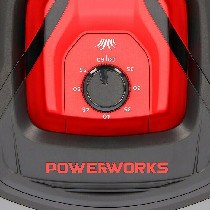 Powerworks Mähroboter P10 (24 V, Li-Ionen, 2 Ah, 1 Akku, Max. Flächenempfehlung: 1.000 m²)