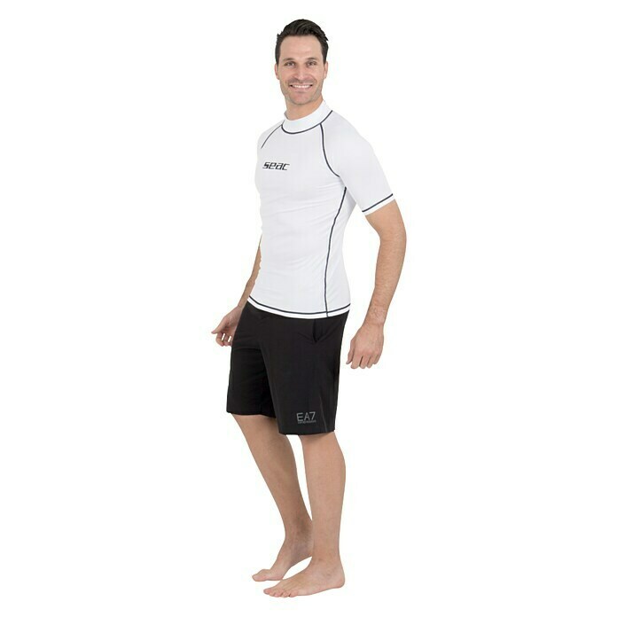 Seac Sub Camiseta térmica T-Sun Short para hombre (S, Blanco/Negro)