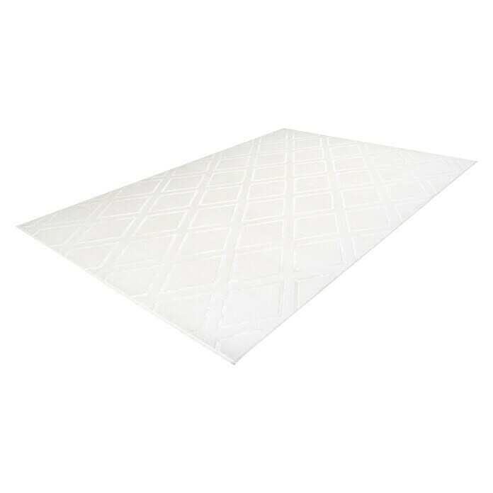 Kayoom Kurzflorteppich Monroe III (Weiß, 170 x 120 cm, 100 % Polyester)