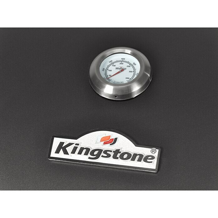 Kingstone Ahumador Black Angus XXL (Con carro para herramientas, Superficie parrilla: 70 x 43,5 cm)