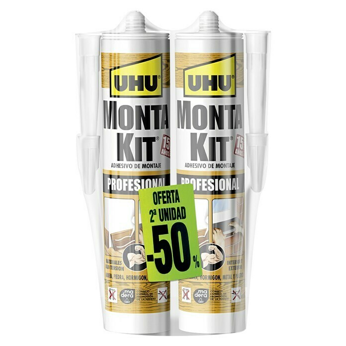 UHU Adhesivo para montaje Monta Kit Profesional (2 x 350 g)