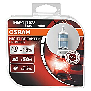 Osram Halogen-Scheinwerferlampe Night Breaker Laser (HB4, 2 Stk.)