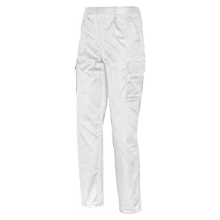 Industrial Starter Pantalones de trabajo Euromix (M, Blanco, 65% poliéster y 35% algodón)
