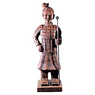 Figura decorativa Guerrero chino con lanza (Piedra artificial)