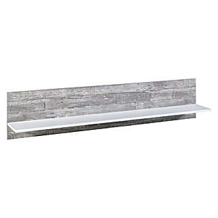 Wilmes Aosta Wandboard (L x B x H: 140 x 30 x 20 cm, Belastbarkeit: 5 kg, Weiß/Beton)