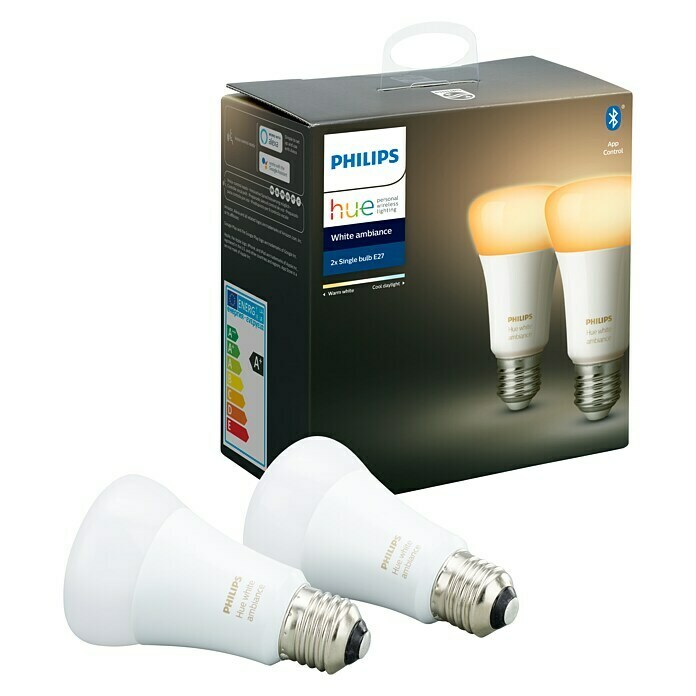 Philips Hue Set LED žarulja (E27, 8,5 W, Podesiva temperatura boje, Može se prigušiti, 2 kom)