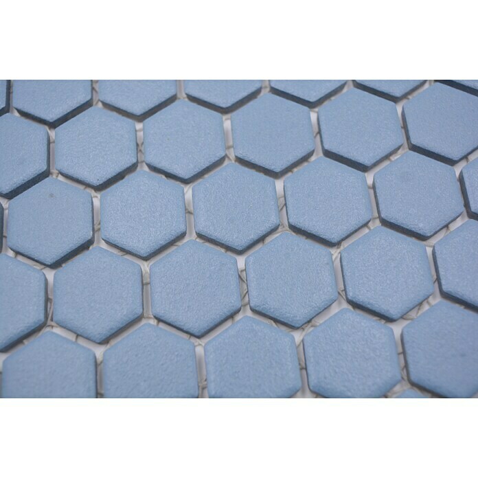 Mosaikfliese Hexagon Uni HX AT23 (26 x 30 cm, Blau, Matt)