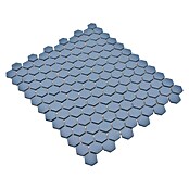 Mosaikfliese Hexagon Uni HX AT23 (26 x 30 cm, Blau, Matt)