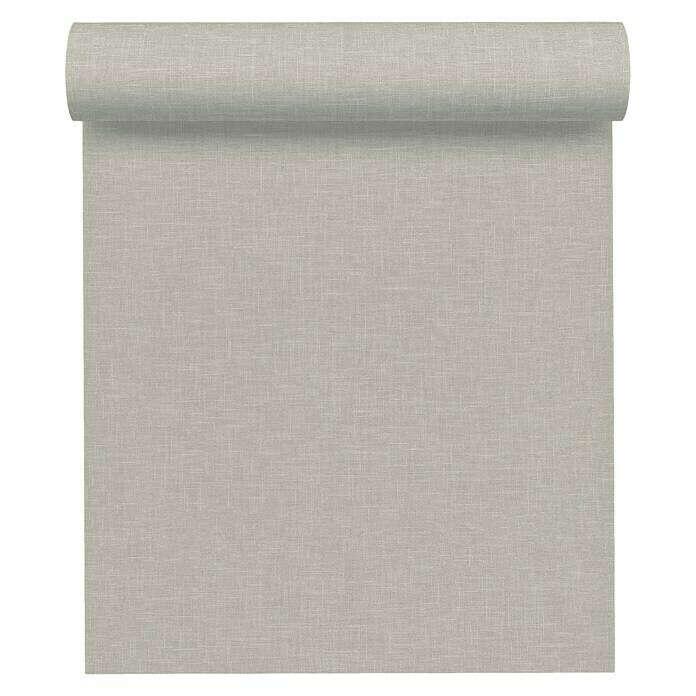 AS Creation Linen Style Vliestapete (Grau, Uni, 10,05 x 0,53 m)