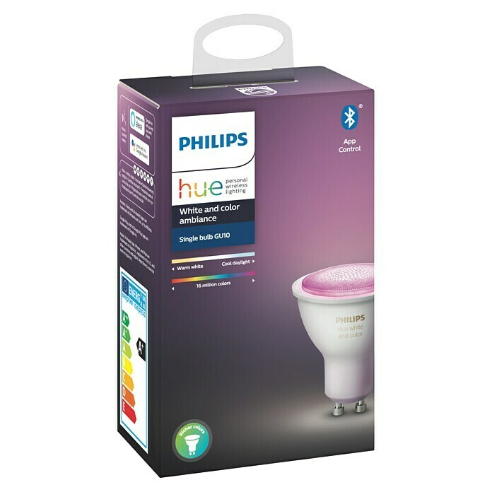 Philips Hue LED-Leuchtmittel White & Color Ambiance (GU10, 5,7 W, RGBW, Dimmbar, 1 Stk.)