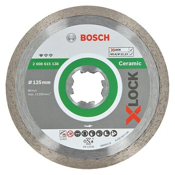 Bosch Professional X-Lock Diamant-Trennscheibe Standard for Ceramic (Durchmesser Scheibe: 125 mm, Geeignet für: Keramik)