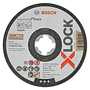 Bosch Professional X-Lock Disco de corte Standard (Diámetro disco: 125 mm, Espesor disco: 1 mm, Apto para: Metal)