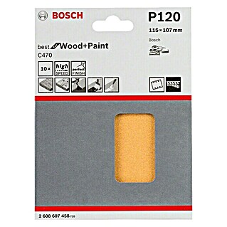 Bosch Professional Schleifblatt-Set C470 Best for Wood and Paint (10 Stk., Körnung: 120)