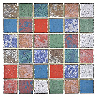 Mozaïektegel Quadrat Orient Color Mix CD CUBIS (31,6 x 31,6 cm, Meerkleurig, Mat)