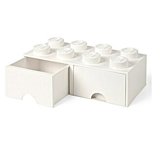 Lego Schubladenbox Brick (L x B x H: 50 x 25 x 18 cm, Weiß, Anzahl Schubladen: 2 Stk.)