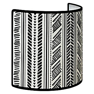 Idp Lampshades Aplique de pared Tribal (40 W, L x An x Al: 10 x 20 x 20 cm, Negro/blanco, E27)