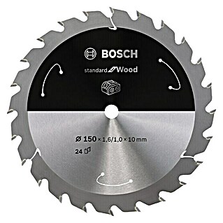 Bosch Kreissägeblatt Standard for Wood (Durchmesser: 150 mm, Bohrung: 10 mm, Anzahl Zähne: 24 Zähne)