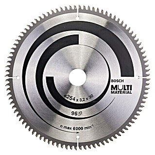 Bosch Kreissägeblatt Multimaterial (Durchmesser: 254 mm, Bohrung: 30 mm, Anzahl Zähne: 96 Zähne)