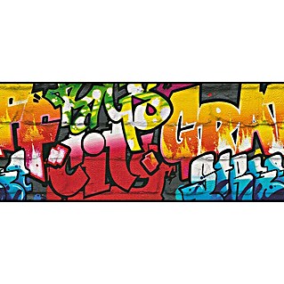 Rasch Kids & Teens III Tapetenborte Graffiti (Bunt, Grafisch, 5 m x 26 cm, Papier)