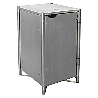 Hide Mülltonnenbox (63,4 x 60,4 x 115,2 cm, Passend für: 1 Mülltonne 110 - 140 l, Kunststoff, Grau)