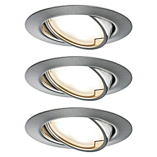 Paulmann LED-Einbauleuchten-Set Base (5 W, Eisen gebürstet, 3 Stk., Warmweiß)