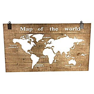 Cuadro de madera Mundi (Mapa del mundo, An x Al: 140 x 80 cm)