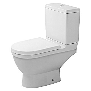 Duravit Starck 3 Stand-WC-Kombination Typ 2 (Mit Spülrand, Mit antibakterieller Glasur, Spülform: Tief, WC Abgang: Waagerecht, Weiß)
