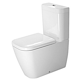 Duravit Happy D.2 Stand-WC-Kombination (Mit Spülrand, Mit schmutzabweisender Glasur, Spülform: Tief, WC Abgang: Waagerecht, Weiß)