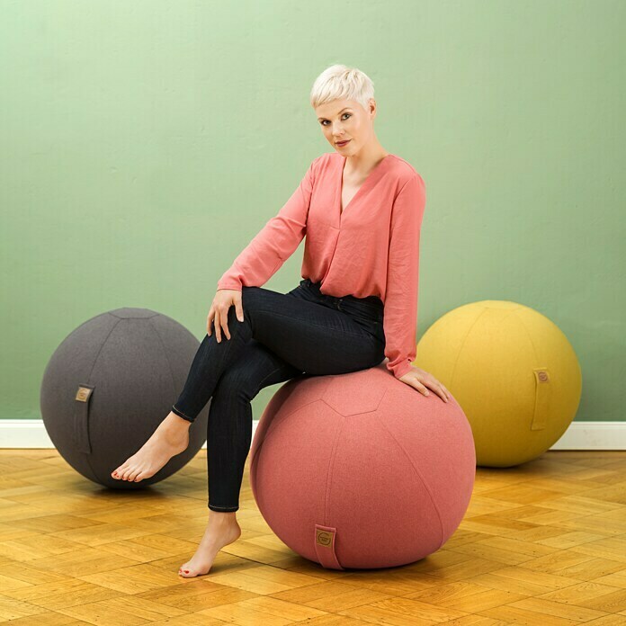 Sitting Ball Gymnastikball Felt (Senf, Durchmesser: 65 cm, Material Bezug: 100 % Polyester)