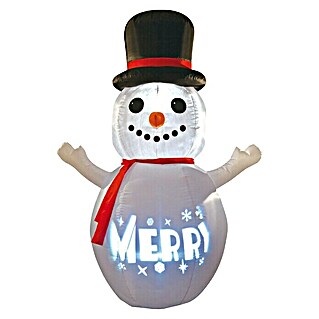 Sneeuwpop (Hoogte: 180 cm, Polyester, Led, Zelfopblazend)