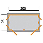 Weka GartenQ Geräteschrank Kompakt (125 x 200 x 217 cm, Grau)