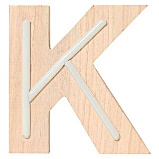Letra LED neón de madera (K, Madera, Color de luz: Blanco neutro)