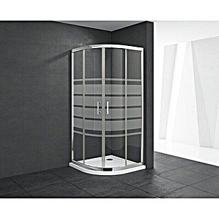 Mampara de ducha semicircular Chloe (L x An x Al: 80 x 80 x 195 cm, Espesor: 5 mm, Cromo)