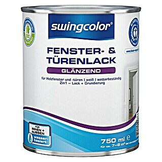 swingcolor Fenster- & Türenlack Acryl (Weiß, 750 ml, Glänzend)