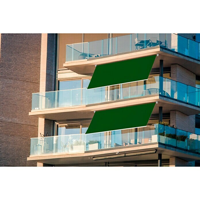 SmartSun Toldo para balcón Urban (Verde, Ancho: 2 m, Caída: 2,45 m)