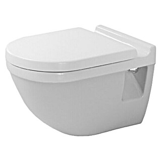Duravit Starck 3 Wand-WC (Mit Spülrand, Mit schmutzabweisender Glasur, Spülform: Flach, WC Abgang: Waagerecht, Weiß)