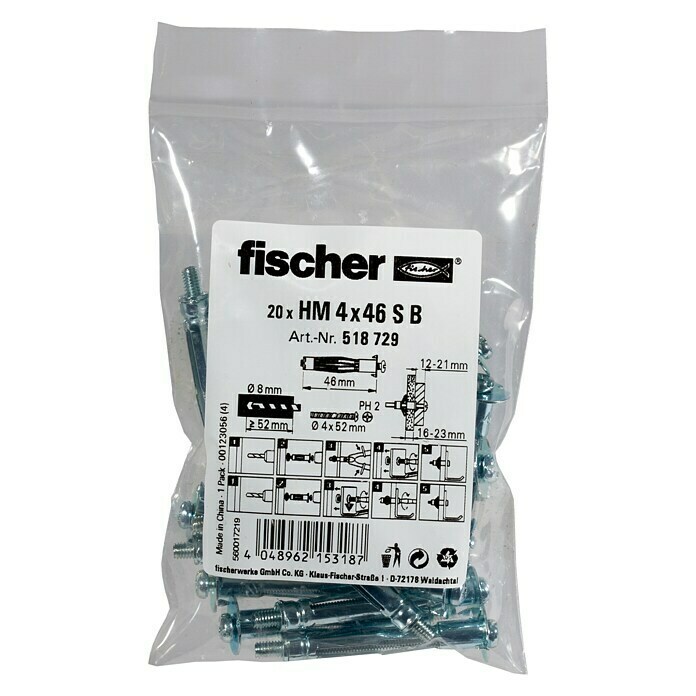 Fischer Metall-Hohlraumdübel HM 4 