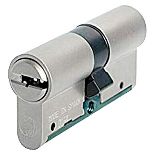 Lince C6W Cilindro de perfil de alta seguridad (Níquel, Longitud total interior: 30 mm, Longitud total exterior: 30 mm, Número de llaves: 5 ud.)