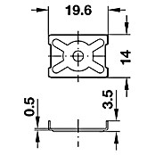 Häfele Rückwandverbinder (L x B: 19,6 x 14 mm, Stahl)