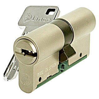 Lince C6W Cilindro de perfil de alta seguridad (Níquel, Longitud total interior: 30 mm, Longitud total exterior: 35 mm, Número de llaves: 5 ud.)