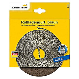 Schellenberg Rollladengurt (Braun, Länge: 12 m, Gurtbreite: 23 mm)