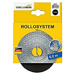Schellenberg Rollladengurt (Schwarz, Länge: 6 m, Gurtbreite: 23 mm)